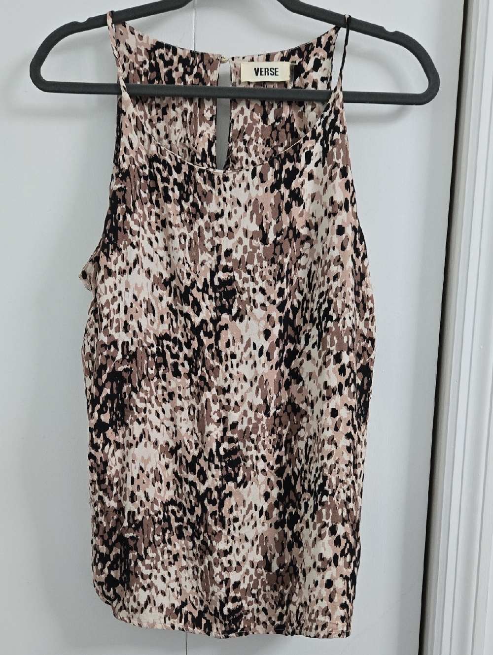 Verse Women's Beige & Black Animal Print Tank Top
